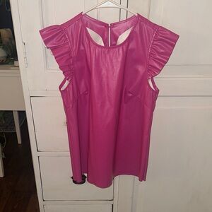 Pink Ruffle Sleeve Women's Top SHEIN XS